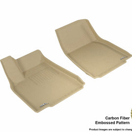 3D Maxpider 2016-2021 Tesla Model X Kagu Front Row Tan Floor Liners L1TL00111502