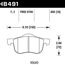 Hawk Performance Ceramic Street Brake Pads HB491Z.693