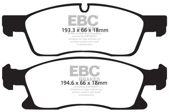 EBC Brakes ED91871 Truck/SUV Extra Duty Brake Pads Fits Durango Grand Cherokee ED91871