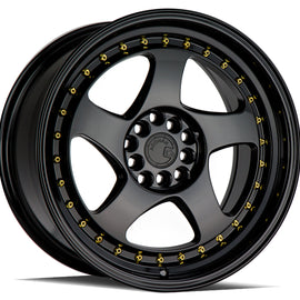 Aodhan AH01 17x9 5x100/114.3 25 73.1 Full Gloss Black ( Gold Rivet) Wheel/Rim AH011790510011425FB