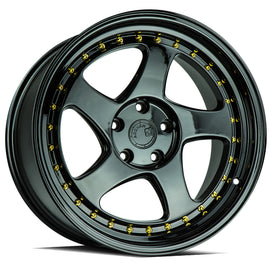 Aodhan AH01 18x9.5 5x114.3 30 73.1 Full Gloss Black ( Gold Rivet) Wheel/Rim AH0118955114330FB