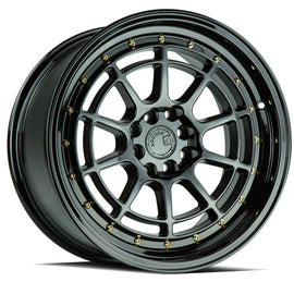 Aodhan AH04 17x9 4x100/114.3 25 73.1 Full Gloss Black ( Gold Rivet) Wheel/Rim AH0417904100114325FB