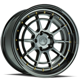 Aodhan AH04 18x9.5 5x114.3 30 73.1 Full Gloss Black ( Gold Rivet) Wheel/Rim AH0418955114330FB