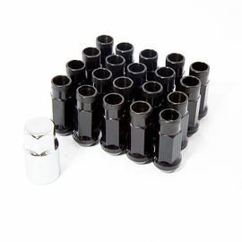 Aodhan XT51 Extended Steel Lug Nuts 12x1.5 Black 51mm Conical 20pc Set AHLNXT511215BK