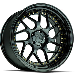 Aodhan DS01 18x10.5 5x120 25.0 72.6 Gloss Black W /Gold Rivets Wheel/Rim DS118105512025GBGR