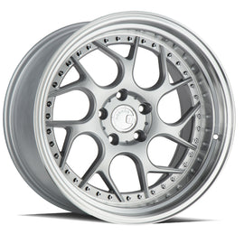 Aodhan DS01 18x10.5 5x114.3 15.0 73.1 Silver Machined Lip w/Chrome Rivets Wheel/ DS1181055114315SML