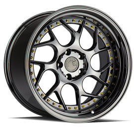 Aodhan DS01 19x10.5 5x120 25 72.6 Black Vacuum W/ Gold Rivets Wheel/Rim DS119105512025VB