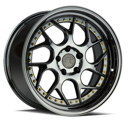 Aodhan DS01 19x9.5 5x114.3 15.0 73.1 Black Vacuum w/ Gold Rivets Wheel/Rim DS119955114315VB