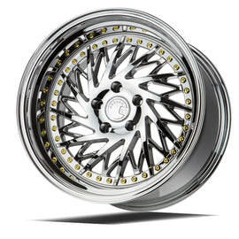 Aodhan DS03 (Driver Side) 18x10.5 5x114.3 22.0 73.1 Vacuum Chrome w/Gold Rivets DS3181055114322VC_D