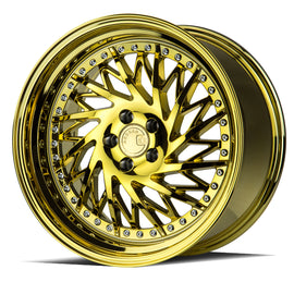 Aodhan DS03 (Passenger Side) 18x9.5 5x114.3 22.0 73.1 Gold Vacuum w/ Chrome Rive DS318955114322VG_P