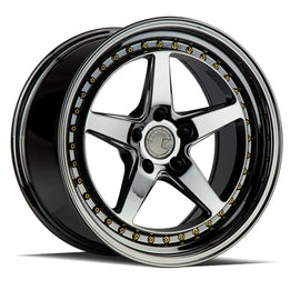 Aodhan DS05 19x9.5 5x114.3 15 73.1 Black Vacuum W /Gold Rivets Wheel/Rim DS51995511415VB