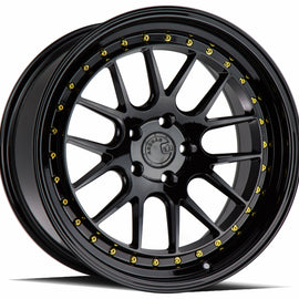 Aodhan DS06 18x8.5 5x114.3 35.0 73.1 Gloss Black W /Gold Rivets Wheel/Rim DS61885511435GB