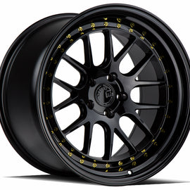 Aodhan DS06 18x9.5 5x114.3 30.0 73.1 Gloss Black W /Gold Rivets Wheel/Rim DS61895511430GB