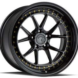 Aodhan DS08 18x10.5 5x114.3 22.0 73.1 Gloss Black W /Gold Rivets Wheel/Rim DS818105511422GB