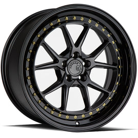 Aodhan DS08 18x8.5 5x100 35.0 73.1 Gloss Black W /Gold Rivets Wheel/Rim DS81885510035GB