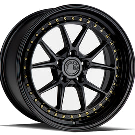 Aodhan DS08 18x9.5 5x120 35.0 72.6 Gloss Black W /Gold Rivets Wheel/Rim DS81895512035GB