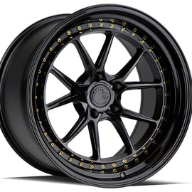 Aodhan DS08 19x11 5x114.3 15.0 73.1 Gloss Black W /Gold Rivets Wheel/Rim DS81911511415GB