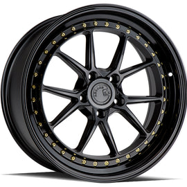 Aodhan DS08 19x9.5 5x120 35.0 72.6 Gloss Black W /Gold Rivets Wheel/Rim DS81995512035GB