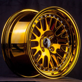 JNC 001 Gold Chrome 15x8 4x100 +25 Wheel/Rim 24117184326