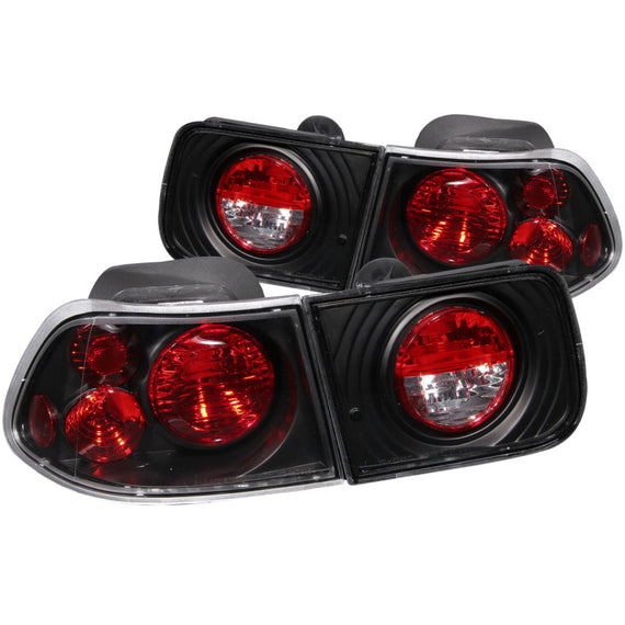 Anzo 221062 Black Clear Incandescent Tail Lights for 96-00 Honda Civic 2-Door 221062