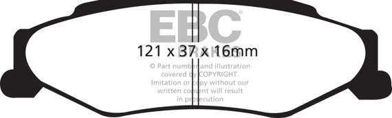 EBC 03-04 Cadillac XLR 4.6 Orangestuff Rear Brake Pads DP91160