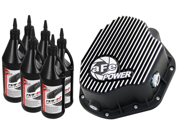 aFe Power Cover Diff Rear Machined w/ 75W-90 Gear Oil Ford Diesel Trucks 86-11 V8-6.4/6.7L (td) 46-70032-WL