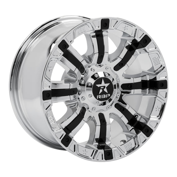 RBP 94R 18x9.0 8x165.1 BP / 5.5 BS 10mm Offset 121.3mm CB (Hub Centric) Chrome w/Black Inserts Wheel 94R-1890-86+10C-D