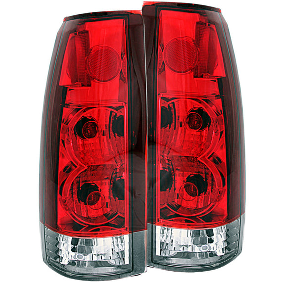 ANZO TAIL LIGHTS RED/CLEAR NEW VERSION for 88-98 CHEVY/GMC C/K1500/2500 211140