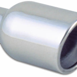 Vibrant 4in Round SS Exhaust Tip (Double Wall Resonated Angle Cut Rolled Edge) 1303