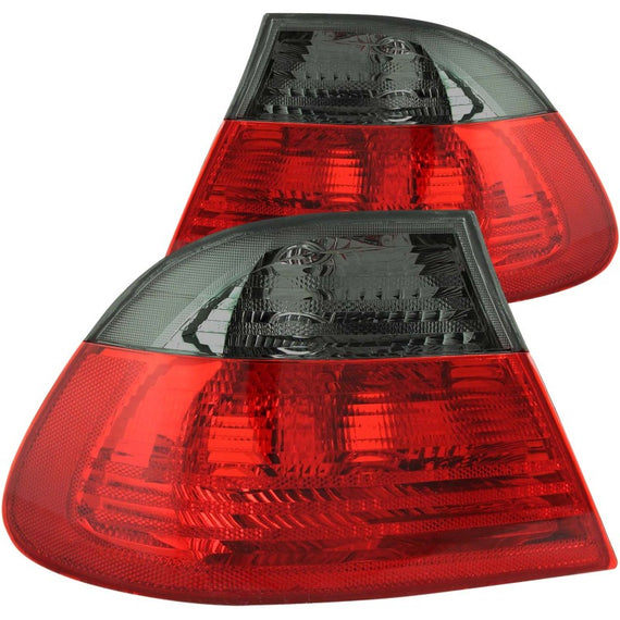 Anzo 221202 Red Smoke Lens Tail Lights fit for BMW M3 and 3-Series E46 2-Door 221202