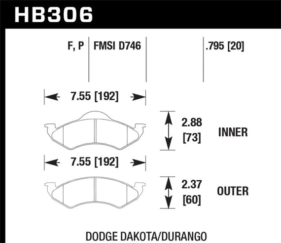 Hawk HPS Street Brake Pads HB306F.795