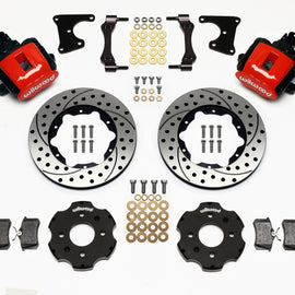 Wilwood Combination Parking Brake Rear Kit 11.00in Drilled Red Civic / Integra Drum 2.71 Hub Offset 140-10210-DR