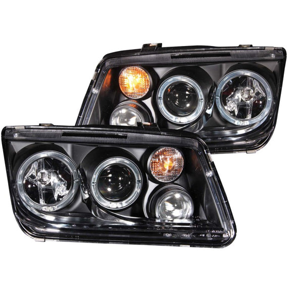 Anzo 121369 Pair of 2 Black LED Projector Headlights for 99-05 Volkswagen Jetta 121369