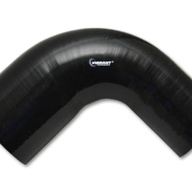 Vibrant 4 Ply Reinforced Silicone 90 degree Transition Elbow - 3in I.D. x 4in I.D. (BLACK) 2785