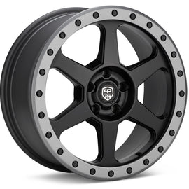 LP Aventure LP3 17x8 5-114 ET38 Black W/Grey Ring Wheel LP3L178511438BGR