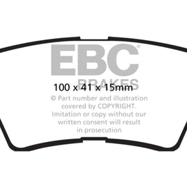 EBC Greenstuff Rear Brake Pads for 09-11 Hyundai Azera 3.3 DP22031