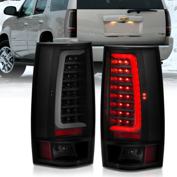 For Chevy Tahoe 07-14 Anzo Black/Smoke Plank Style Fiber Optic LED Tail Lights 311322
