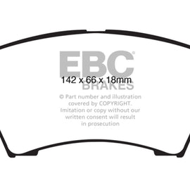 EBC DP42014R YELLOWSTUFF ULTIMATE RACE BRAKE PADS - FRONT DP42014R