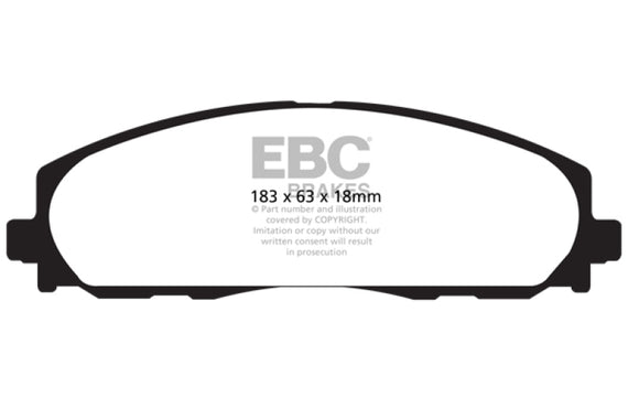 EBC 2016+ Chrysler Pacifica (Ru) 3.6L Extra Duty Front Brake Pads ED91888