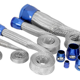 Spectre MagnaBraid 304SS Braided Sleeving Kit - Blue End Caps 7496
