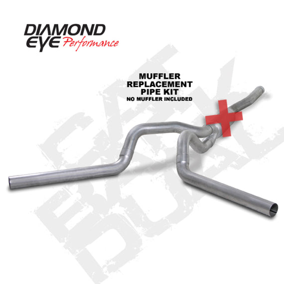 Diamond Eye KIT 4in Catback MFLR REPLACMENT PIPE DUAL AL: 2006-2007.5 CHEVY/GMC 6.6L 2500/3500 K4124A-RP