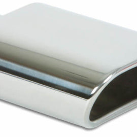 Vibrant 5.5in x 3in Oval SS Exhaust Tip (Single Wall Angle Cut Rolled Edge) 1405