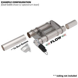 QTP 2.5in Weld-On 304SS Screamer Muffler Short Case w/Bolt-On QTEC Electric Cutout 13252C