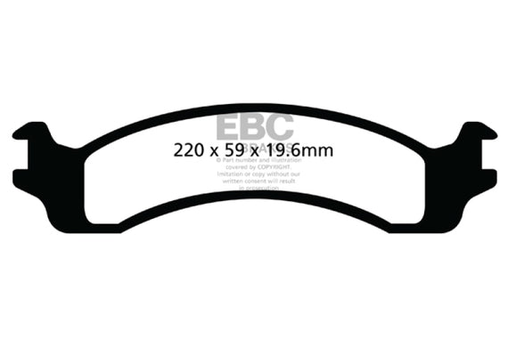 EBC 00-02 Dodge Ram 2500 Pick-up 5.2 2WD (Pad with wear sensor) Ultimax2 Front Brake Pads UD859