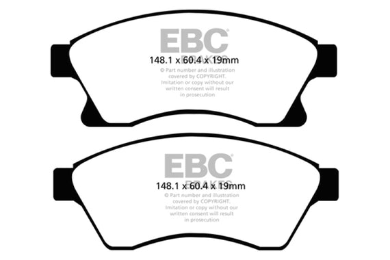 EBC 11+ Chevrolet Cruze 1.4 Turbo (10.9 inch front rotor) Greenstuff Front Brake Pads DP22065
