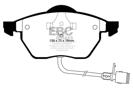 EBC 91-94 Audi 100 Quattro 2.8 (ATE) Yellowstuff Front Brake Pads DP4836R