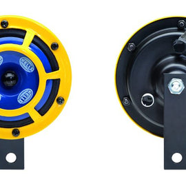 HELLA 114dB Extremely Loud Street Legal 12V Sharptone Dual Horn Yellow H31000001 H31000001