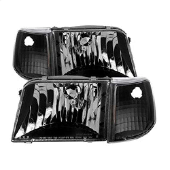 xTune Ford Ranger 93-97 Crystal Headlights w/ Corner Lights 4pcs Sets Black HD-JH-FR93-SET-BK 9029363