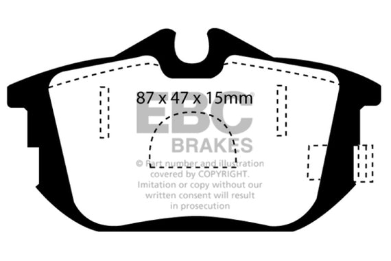 EBC 99-04 Volvo S40 1.9 Turbo T4 (200 BHP) Yellowstuff Rear Brake Pads DP41076R