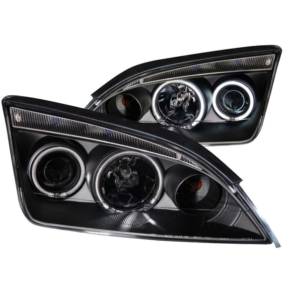 ANZO PROJECTOR HEADLIGHTS WHALO BLACK FITS 2005-2007 FORD FOCUS 121198 121198